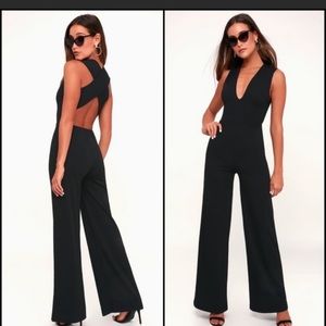 Lulus Think Out Loud Backless Jumpsuit NWOT